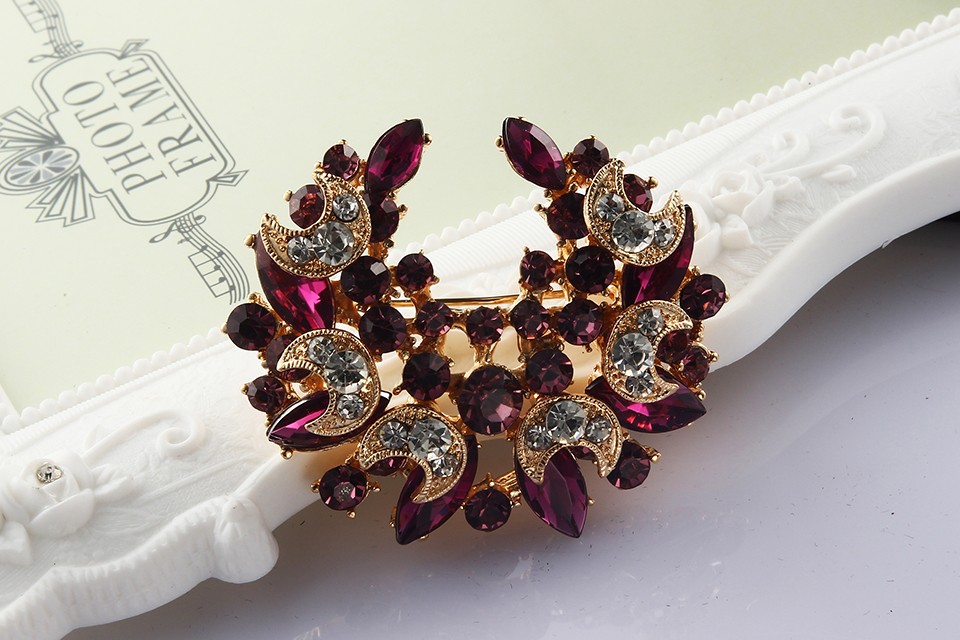 Colorful Big flower high-grade lovely crystal brooch fashion jewelry 