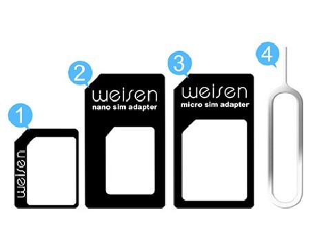 4  1 Weisen Nano sim   --        Iphone5 / 4 / 4S I9300 / 500 N7100