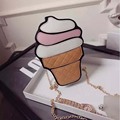 Fashion Cute Women Cupcake Ice Cream Fruit Shape Cartoon Fashion Bags Chain PU Leather Ladies Small