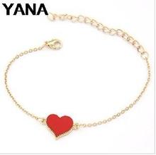 YANA Jewelry Sale Good Quality 3 Colors Heart Bracelet For Woman 2015 New bracelets & bangles factory Price  HOT B64