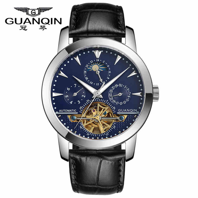GUANQIN Sapphire Watch Tourbillon Watches Luxury Men Mechanical Watches Waterproof 100m Fashion Military Men Watch Hours 0740