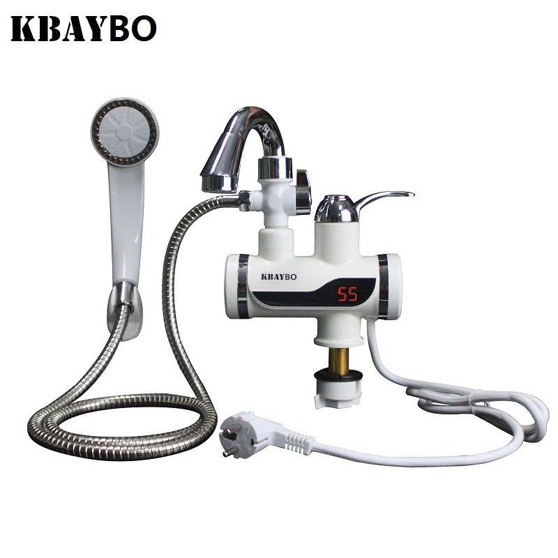 3000W Temperature Display Instant Hot Water Tap Tankless Electric Faucet Kitchen Instant Hot Faucet Water Heater Water Heating