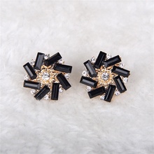 2016 New Cute Crystal Five Star Earrings Flower Earrings Square Earrings For Women Five-Source Store