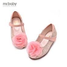 mr.baby 2016 new Korean princess shoes girls shoes children shoes silk flowers three-dimensional modeling
