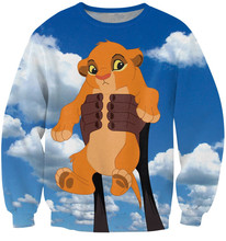 cartoon 3D sweatshirt baby Simba The Lion King funny print fashion clothing crewneck sweats top casual outerwear hoody