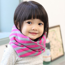 Warm New Winter Spring Autumn Children Collar With Stripe Scarf Cotton Shawl For Boys And Girls Ring Child Neck Scarves