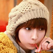 Autumn Spring Winter Multi Colors Women Fashion Flower Bud Leisure Beanie Cap Knitted Hat