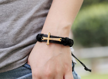 2016 Fashion Leather Bracelets For Man Women Fashion Jewelry Accessories Cross Bracelets Free Size Men s