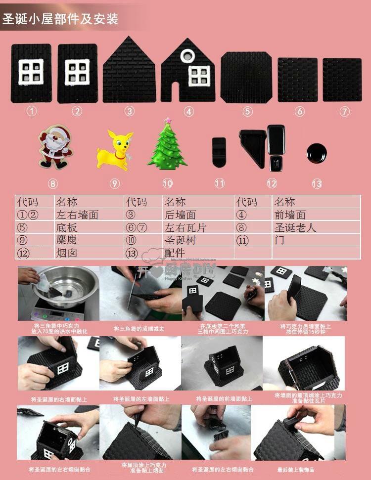 Free shipping 3d chocolate molds house mold ( for Christmas House Chocolate Mold ) (1)
