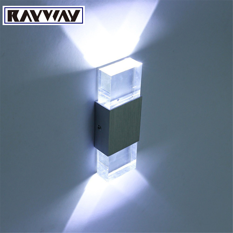 Modern 4W led wall light bathroom Aluminum Case Acrylic Crystal Wall Lamp bedroom living room up&down wall decoration light