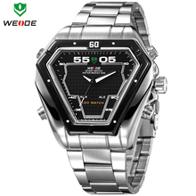 Fashion WEIDE Military Watches Illuminated LED Digital Analog Dual Time Mens Multi Functional Quartz Wristwatch 3ATM
