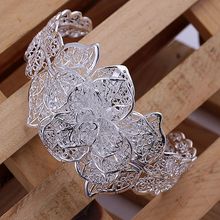LKNSPCB164 925 jewelry silver plated bangle bracelet, silver plated vogue jewelry Flower Bangle /apcajgja axbajoia