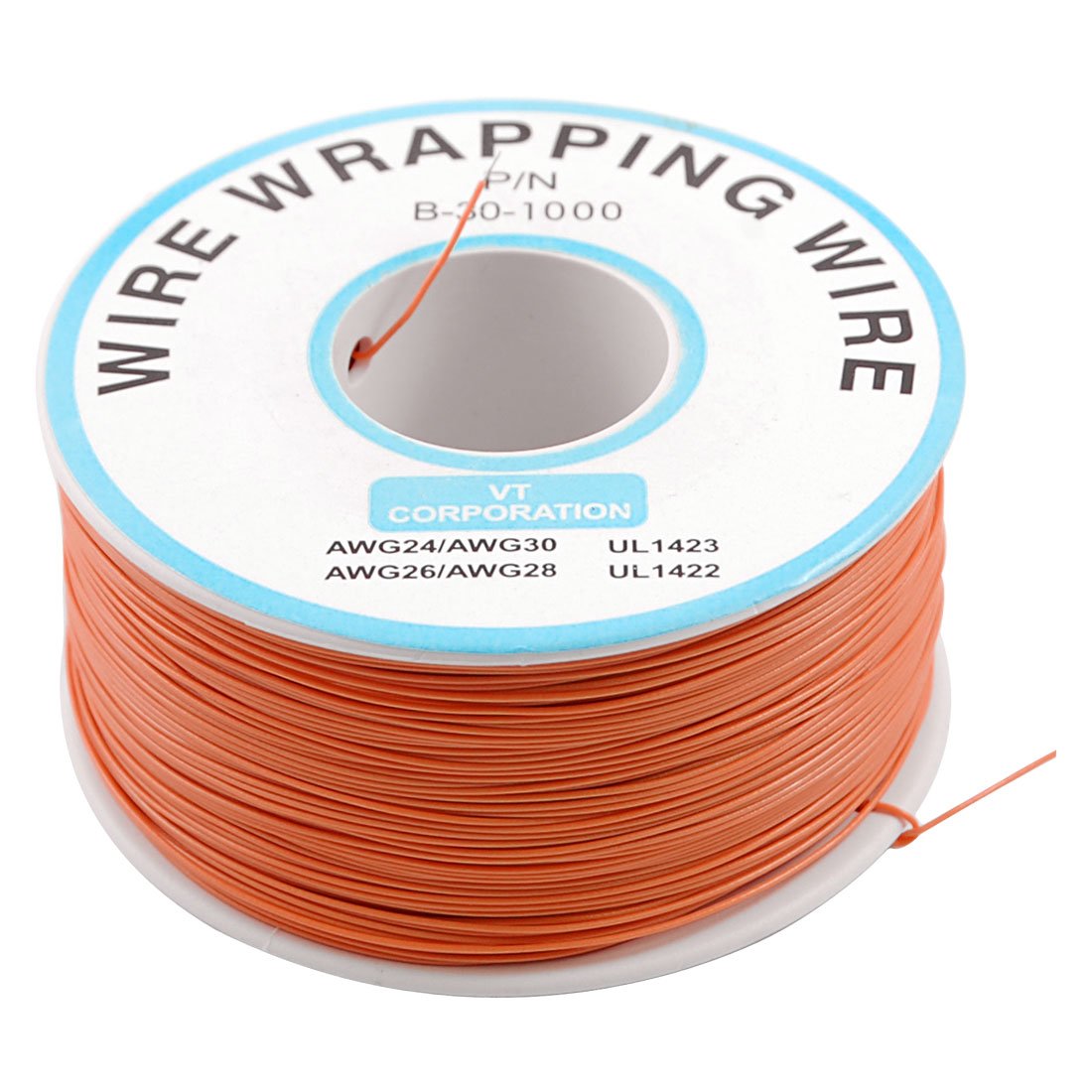 IMC Hot PCB Solder Orange Flexible 0.5mm Outside Dia 30AWG Wire Wrapping Wrap 1000Ft