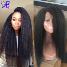 7A Brazilian Full Lace Wigs Kinky Straight Virgin Full Lace Human Hair Wigs Glueless Italian Yaki Lace Front Wig For Black Women
