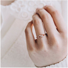 TJ029 Gold Silver Plated High Quality Rhinestone Infinity Ring Endless Love Symbol Fashion Lady Rings