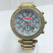 Relogio feminino Top oro 2015 Rhinestone del reloj de la mujer relojes de pulsera de cuarzo Casual marca relojes de lujo armbandsur envío gratis
