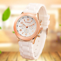 2017 14 color Brand Women s Watches Plated metal dial Dress Sports Watch Ladies Men Silicone