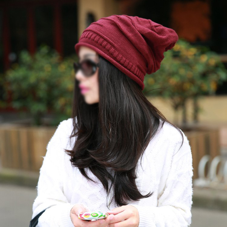 HOT SALE!Winter red hats women Woolen knitted hat Beanie Crochet WaWinter (Red*Pile)