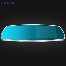 HYUNDAI 4 3 Blue car dvr camera rearview mirror 175 degree Ambarella A7 dual lens parking