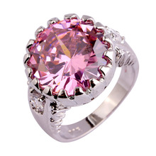 Fashion Style Pink Topaz Stone 925 Silver Ring Size 8 Jewelry For Women  Merry Christmas New Year Gift Free Shipping