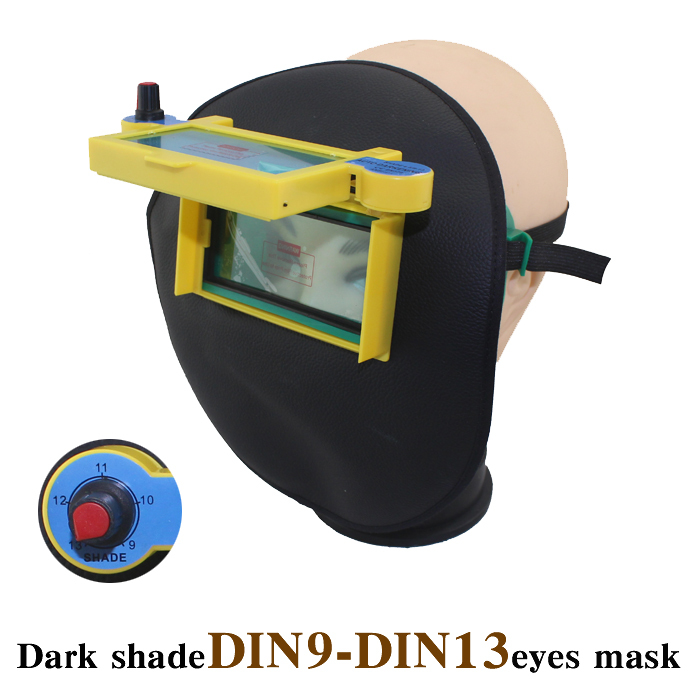 Darken shade DIN9-DIN13 Solar Auto Darkening Welding Helmets Mask /eyes leather mask/welder goggles for Mig Tig MMA equipment Darken shade DIN9-DIN13 Solar Auto Darkening Welding Helmets Mask /eyes leather mask/welder goggles for Mig Tig MMA equipment