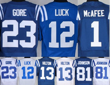 Indianapolis #12 Andrew Luck jersey Frank Gore cheap Andre Johnson Pat McAfee Elite TY Hilton Stitched ,American football jersey