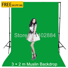 Photo lighting studio Chromakey green screen Muslin background backdrop 2X3M
