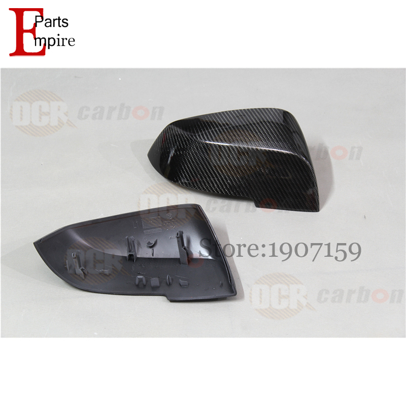 2pcs/pair full replacement carbon fiber rear view mirror cover for 2013 2014 B&W 4 SERIES 420d 428i 435i Xdrive