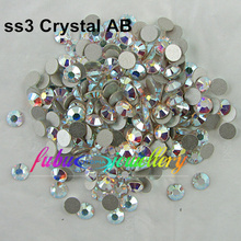 ss3 (1.3-1.5mm) Crystal AB/Clear AB Rhinestones for Nail Art, 1440pcs/Pack, Flat Back Non Hotfix Glue on Nail Art Rhinestones