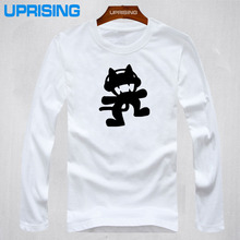 Cartoon Cool Tattoo Monstercat T Shirts Cotton O Neck long Sleeve Mens Shirt Cheap Man t shirt Tees Free Shipping