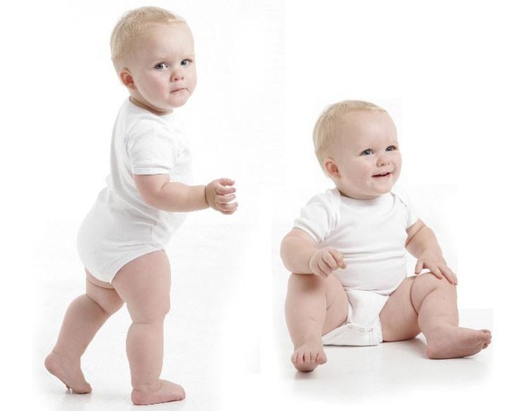 plain white short sleeve baby cotton romper bodysuit 
