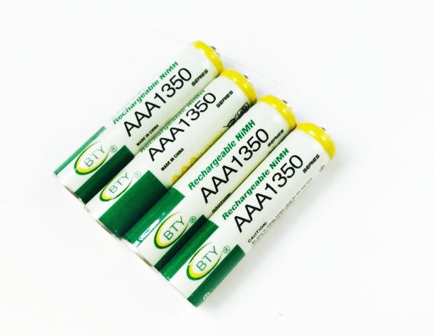 2015 Hot 1 2V AAA Rechargeable Battery 1350mAh Baterias 4 X BTY NI MH Rechargeable 3A