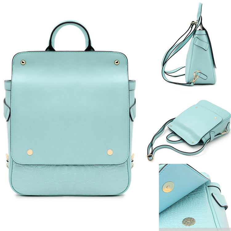 New Fashion Black Women Backpack Alligator School Bags For Teenagers Leather Backpack Laptop