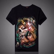 Brand 3D T Shirt Men Quality 100% Cotton Tops Tee Short Sleeve T-shirt Men 20 Models Anime Wolf Skull Printed Hip Hop Camisetas