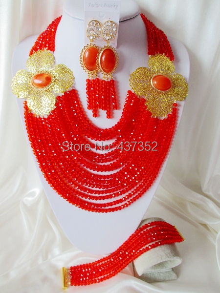 Splendid Nigerian Wedding African Beads Crystal Jewelry Set African Crystal Beads Jewelry Set for Wedding 2014 NEW CPS-2963