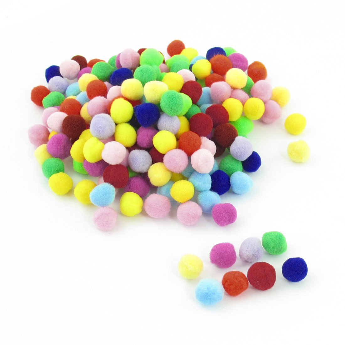 HOT SALE!200 Pcs 10mm Dia Plush Pom Ball Sew On Clothes Trousers Bags