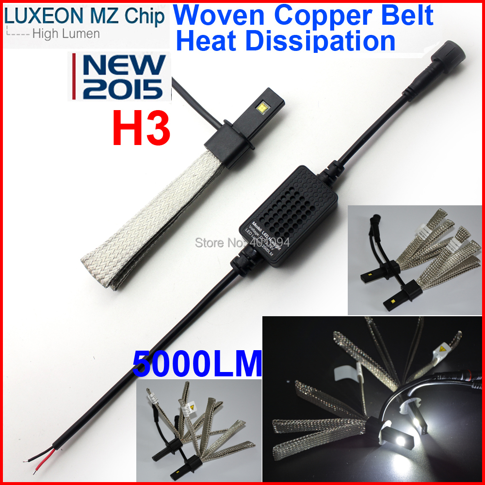 1 Set NEW H3 40W 5000LM CREE / Philip LED Headlight Kit 2SMD LUXEON MZ CHIP 12/24V Xenon White 6K Driving Fog Lamp H1 H7 H8 H11
