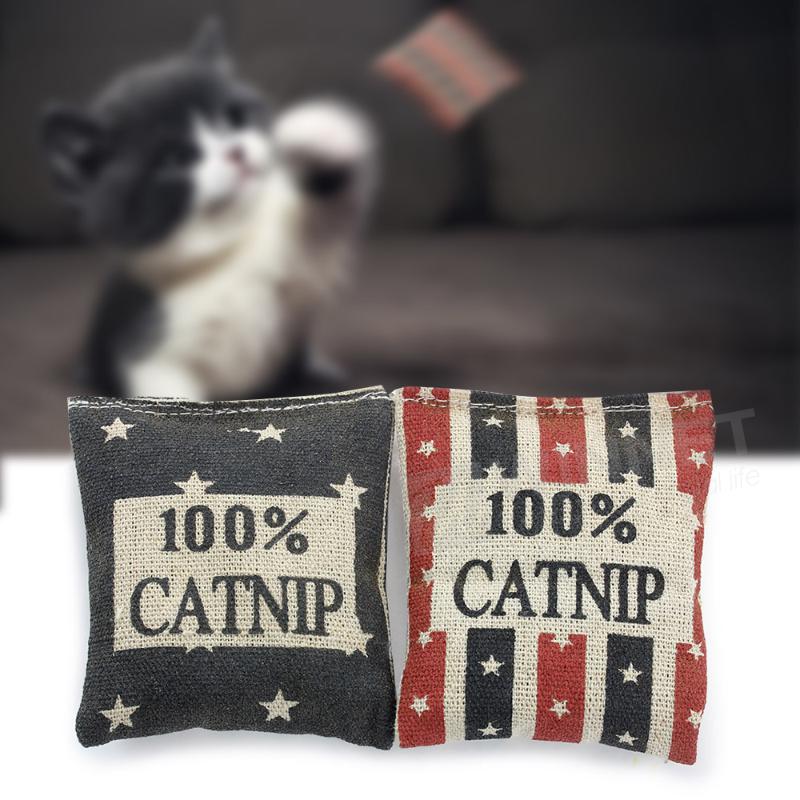2PCS Cat Kitten Toys Catnip Pillow Cushion 7x6cm