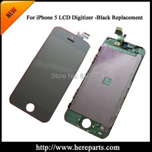 5pcs/set + Free shippig 5G 100% tested guarantee for iPhone 5 LCD screen digitizer Assembly with frame Replacement Black/White