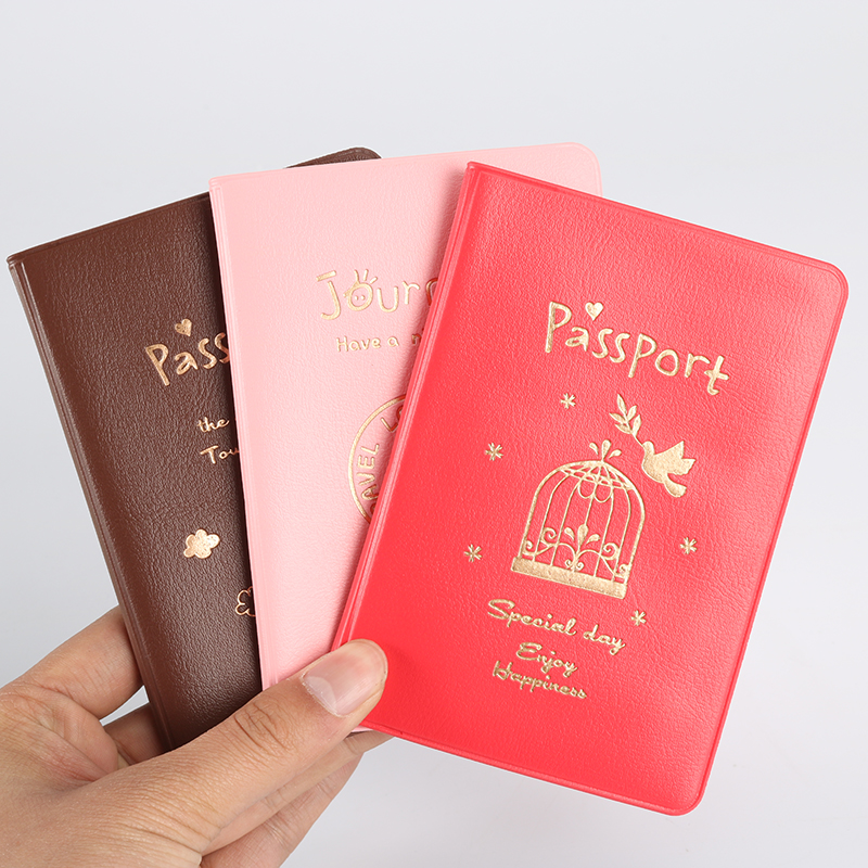 Simple Temperament Pu Passport Holder Passport Bag Creative Sets Of Documents Travel Documents Package