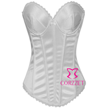 Fantasy Women Gothic Clothing Cotton White Wedding Push Up Bridal Corset Bustier Crop Top Sexy Lingerie With Hooks And Eyes XXL