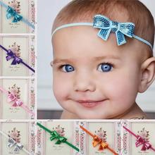 2016 hot sale Baby Toddler Infant Bling Bowknot Headbands Hair Band Bow Cute Soft Fabric Lovely headband for baby