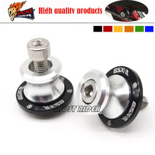 For Suzuki GSXR 600 750 1000 1300 Sv650 TL GSR 8mm Swingarm Sliders Spools stand screws Silver