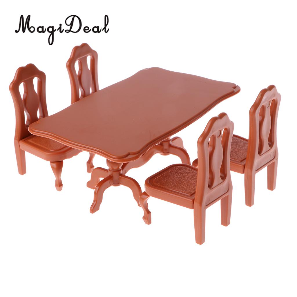 dolls house dining table and chairs