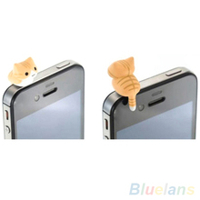 6PCS Cheese Cat Anti Dust Earphone Jack Plug Stopper Cap For Iphone Cellphone 2999