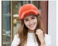 Imported mink fur the whole fur leather baseball cap female model