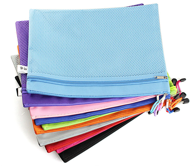 Buy pink blue green fashion zipper document holder bag