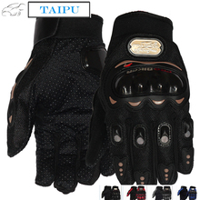 NEW PRO knight Full Finger Protective Gear Black Carbon Fiber Pro-Biker Bike Motorcycle Motorbike Racing Gloves Luvas M/L/XL