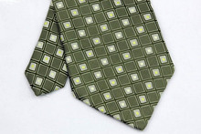 NT0132 Green Silver Plaid Smooth Man s Wedding Business Luxury Tie Jacquard Woven Classic Silk Polyester