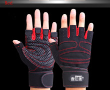2015 Best Seller Fitness Body Building Glove Wrist Protect Anti skid Weightlift Workout Exercise Gym Glove